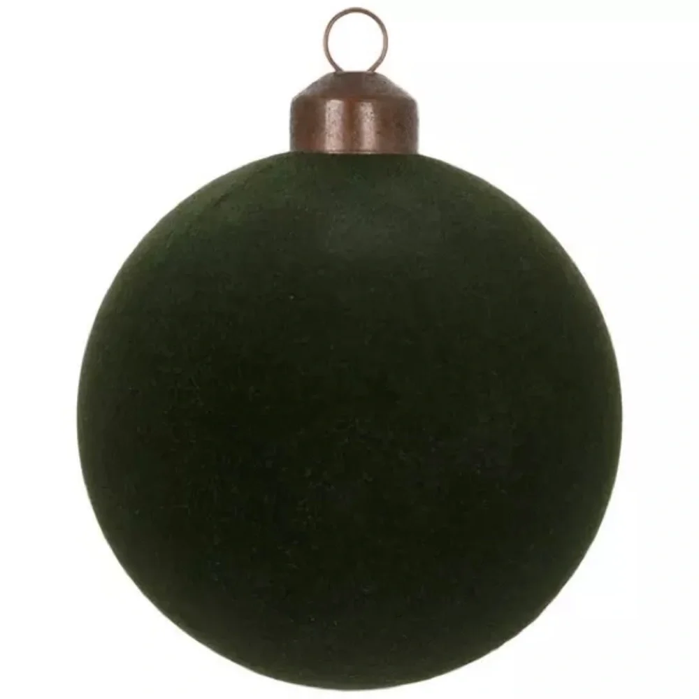 NIB 2024 Hobby Lobby Dark Green Flock Ornament - 8 pc. X 80mm - Picture 4 of 5